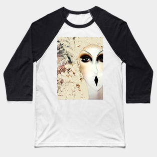 WHITE ART DECO FEATHER FLAPPER Baseball T-Shirt